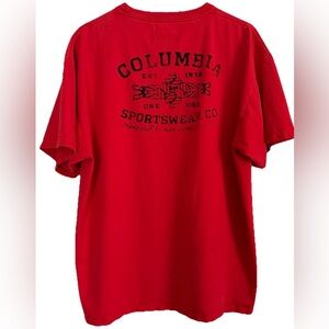 Columbia Men's Graphic T-Shirt Short Sleeve Cotton Oregon USA Crewneck Red  XL